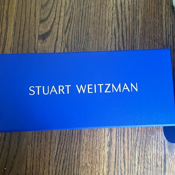 NIB Stuart Weitzman Crystal Buckle Leather Slides Sandals Beige Sz 8.5 & 9.5 - Picture 6 of 6